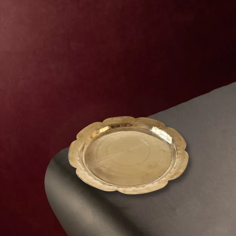 Kansa Thali Chandramalli (Bronze Dinner Plate) | Handcrafted Dinnerware from West Bengal-1