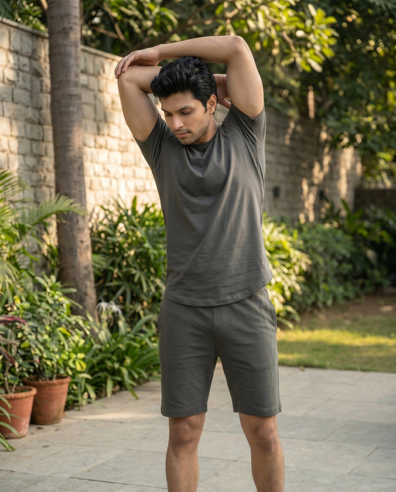Hushy Bamboo Shorts  (Charcoal Grey)