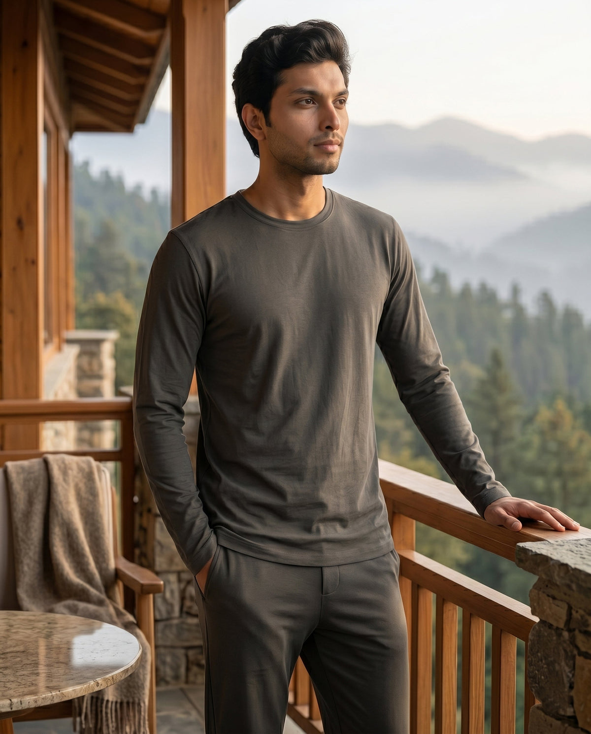 Galaxy Bamboo Tee  (Charcoal grey)