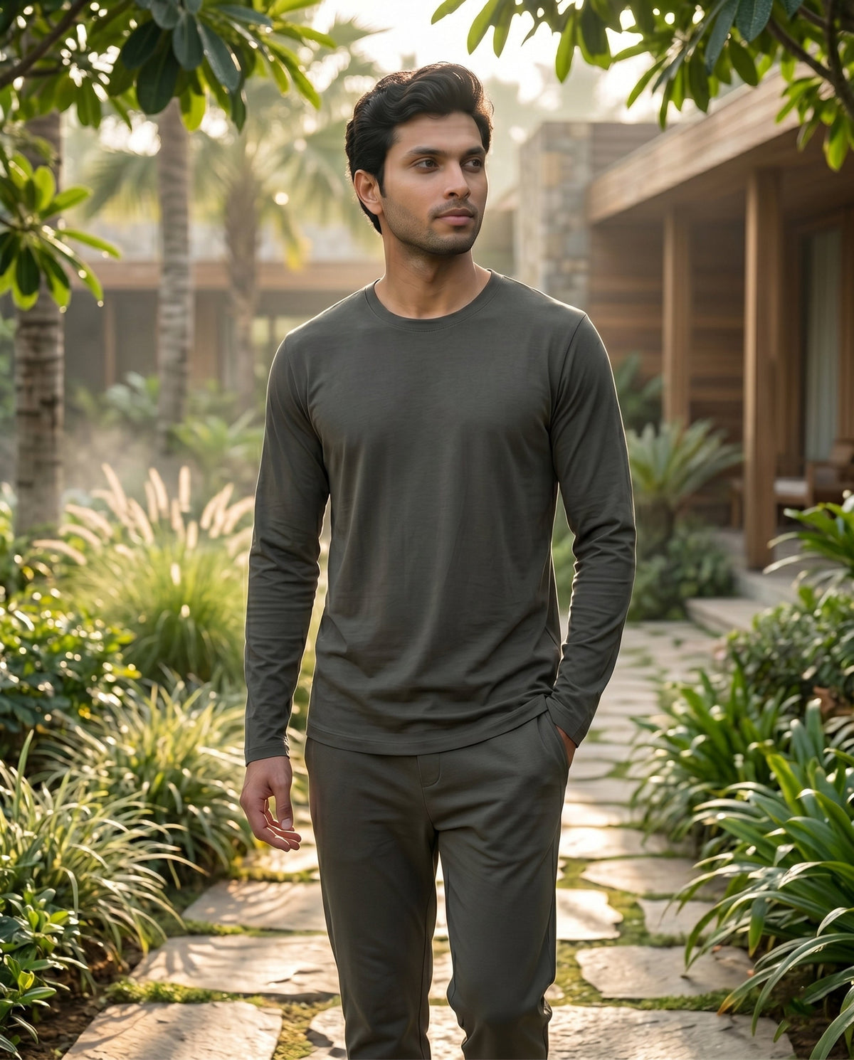 Galaxy Bamboo Tee  (Charcoal grey)