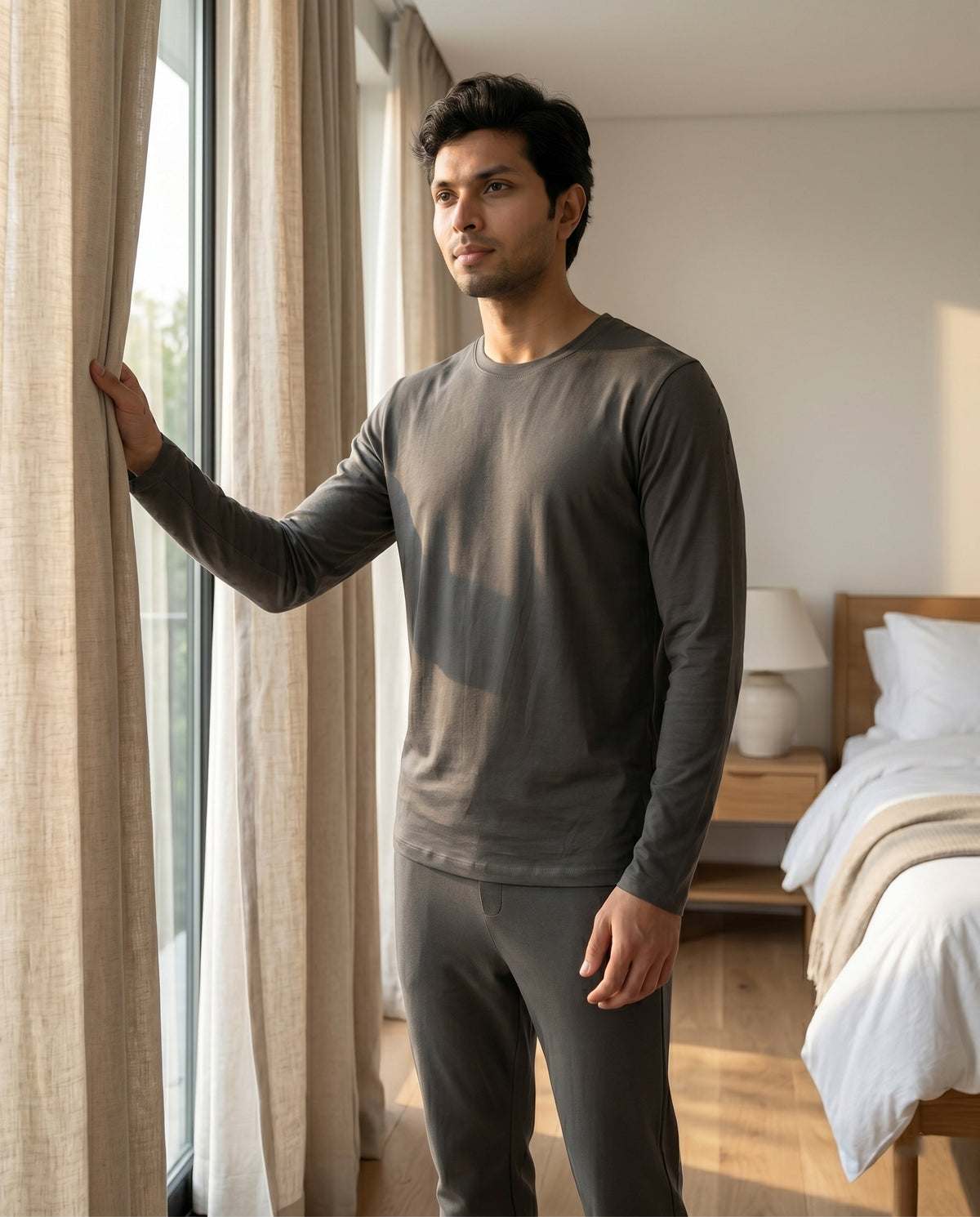 Galaxy Bamboo Tee  (Charcoal grey)