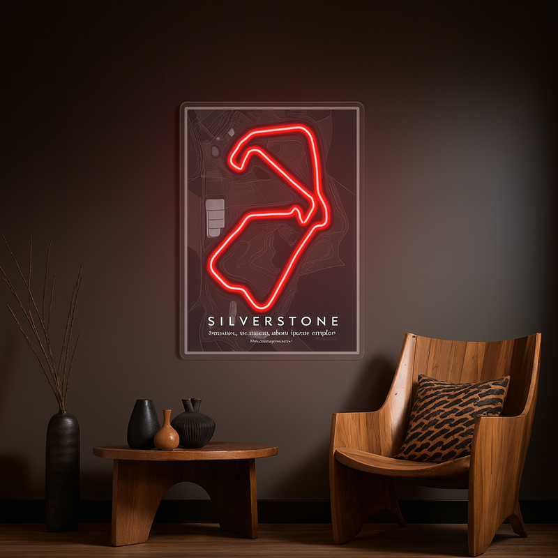 Silverstone Racing F1 Circuit LED Neon Wall Art – Iconic Track Map Neon Sign | Neon Signs India — Image 1