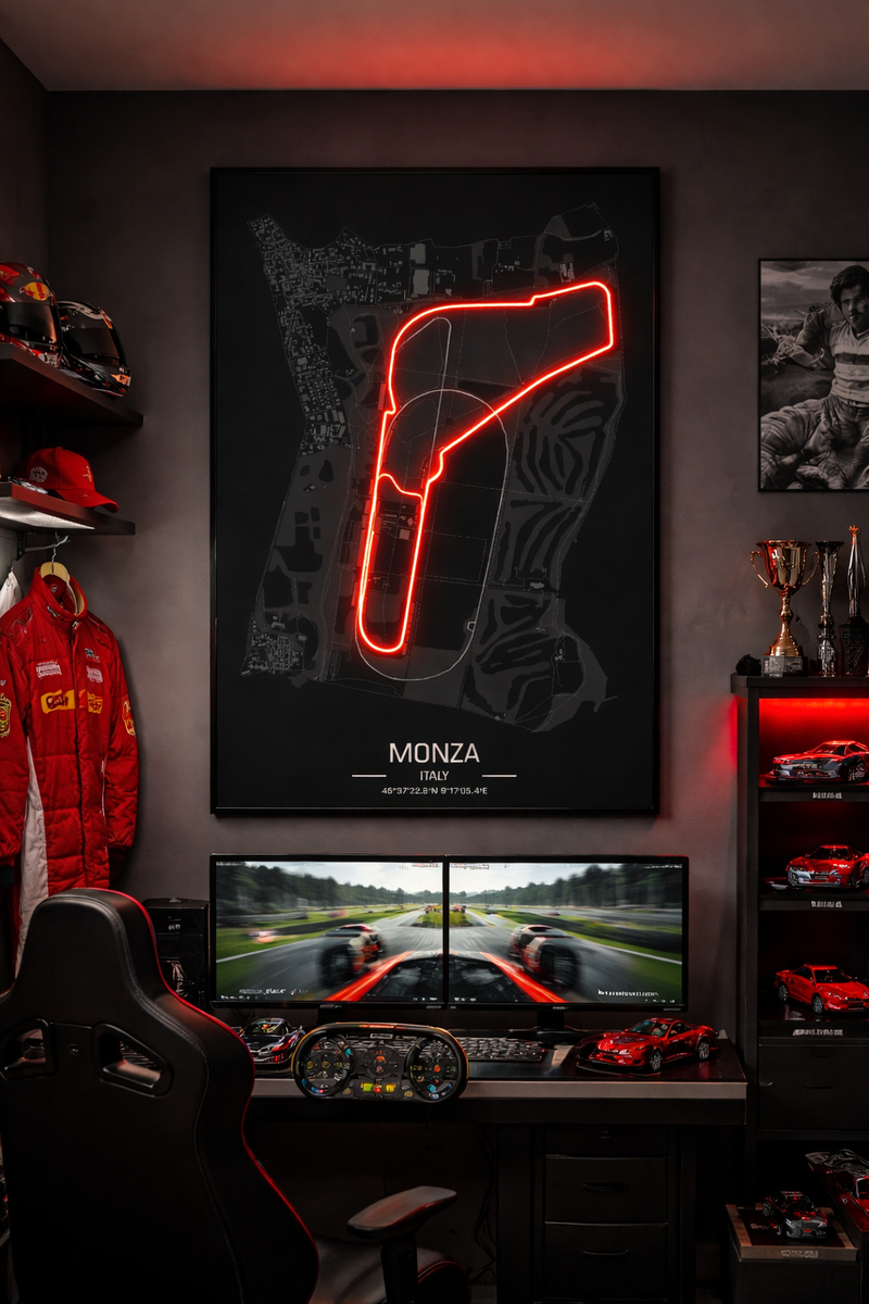 Monza F1 Circuit Neon Wall Art – Ultimate Racing Fan Room Decor | Neon Signs India — Image 1