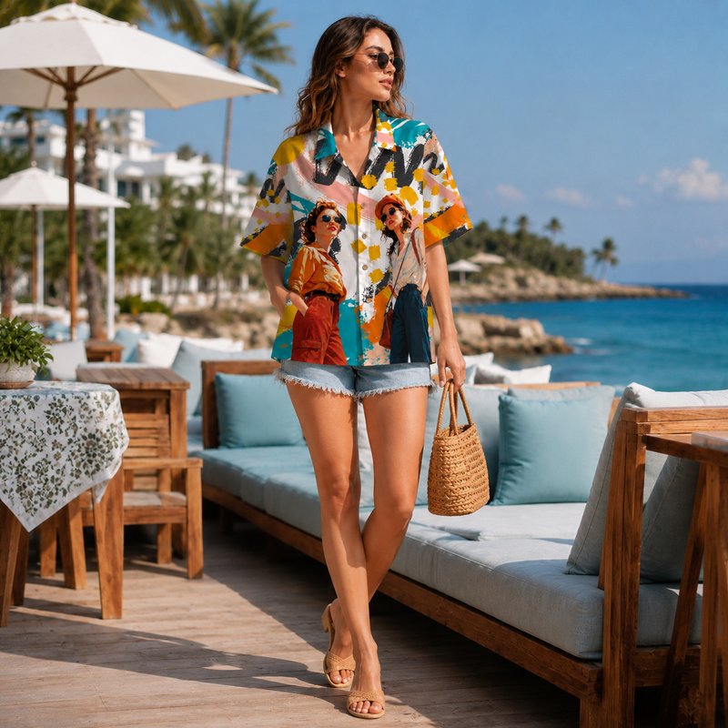 SUNSET BEACH CLUB OVERSIZE PRINTED SHIRT