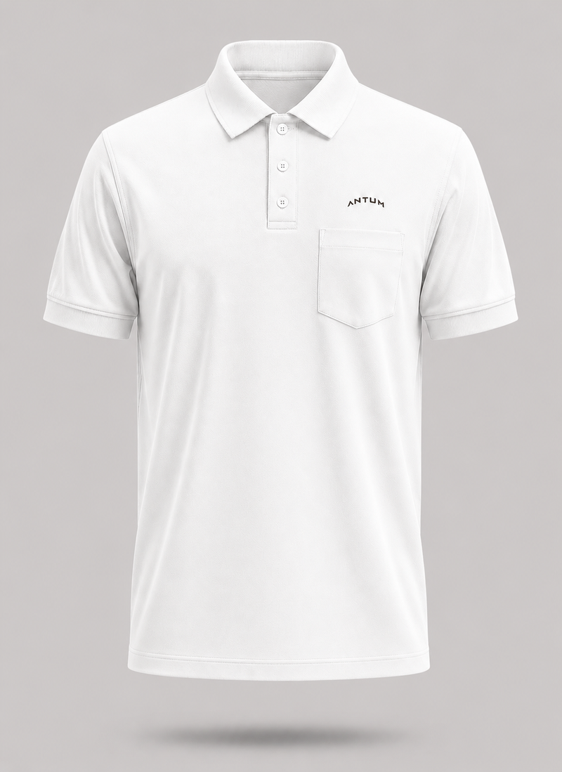 Royal White Colour Polo T-shirt (Premium Collection)