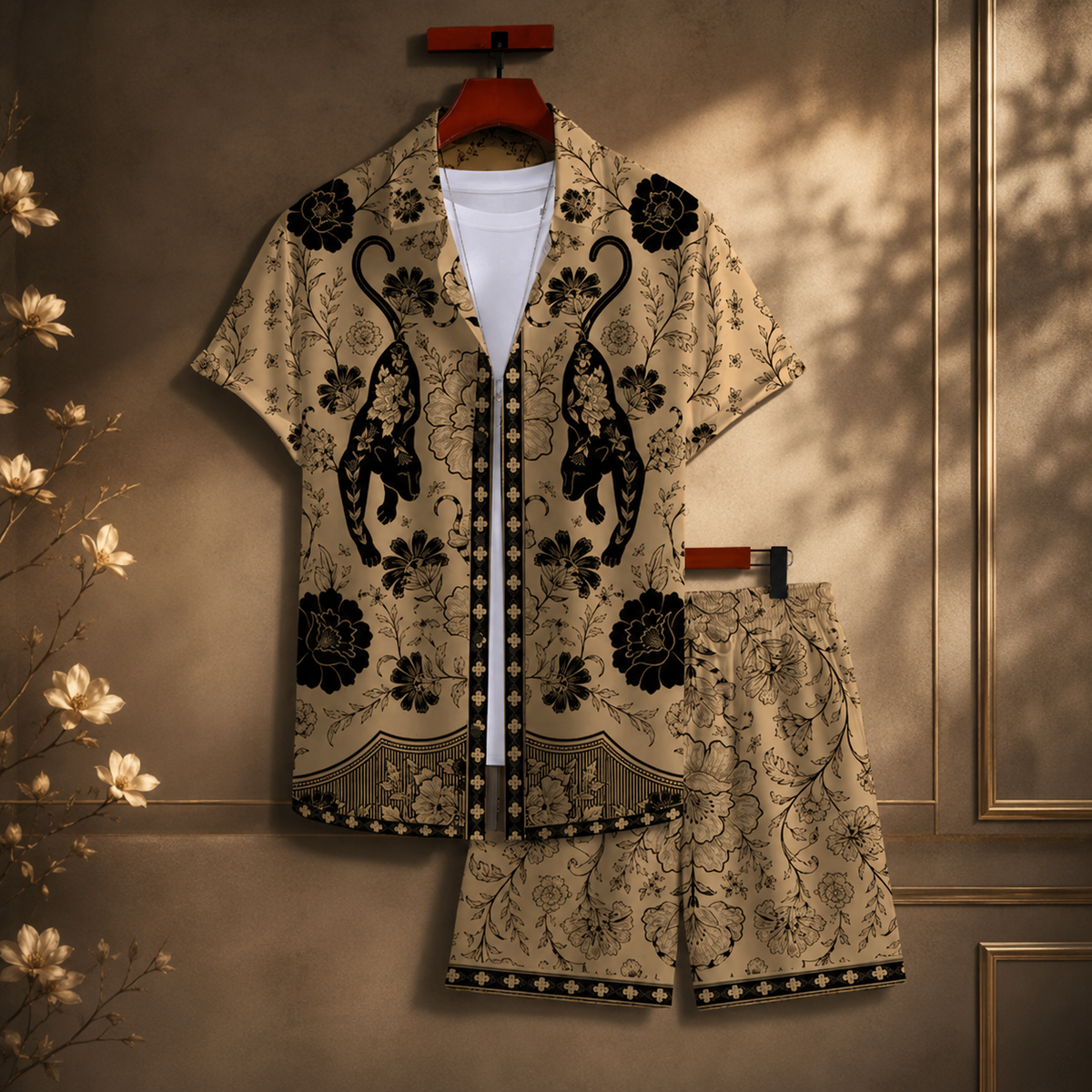 PANTHER FLORAL ART CO-ORD SET