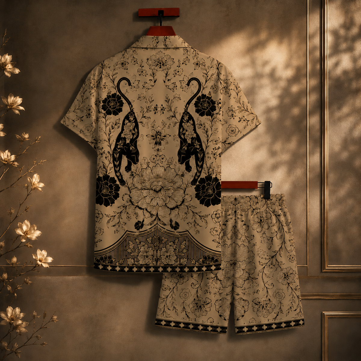 PANTHER FLORAL ART CO-ORD SET