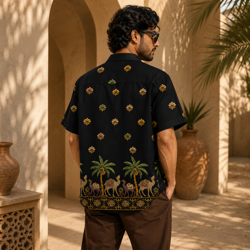 DESERT CULTURE EMBROIDERED OVERSIZE SHIRT
