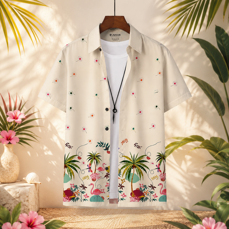 ETHNIC BEACH VIBE PRINTED OVERSIZE SHIRT