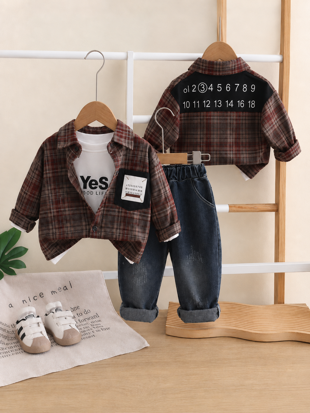 Boys 3 Piece Checkered Cord Set [BT-4D-8818] [1 - 6 Years]