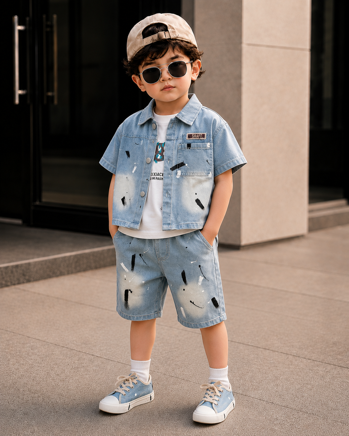 Boys Light Blue Imported Cord Set [BT-4K-2062] [2- Years]