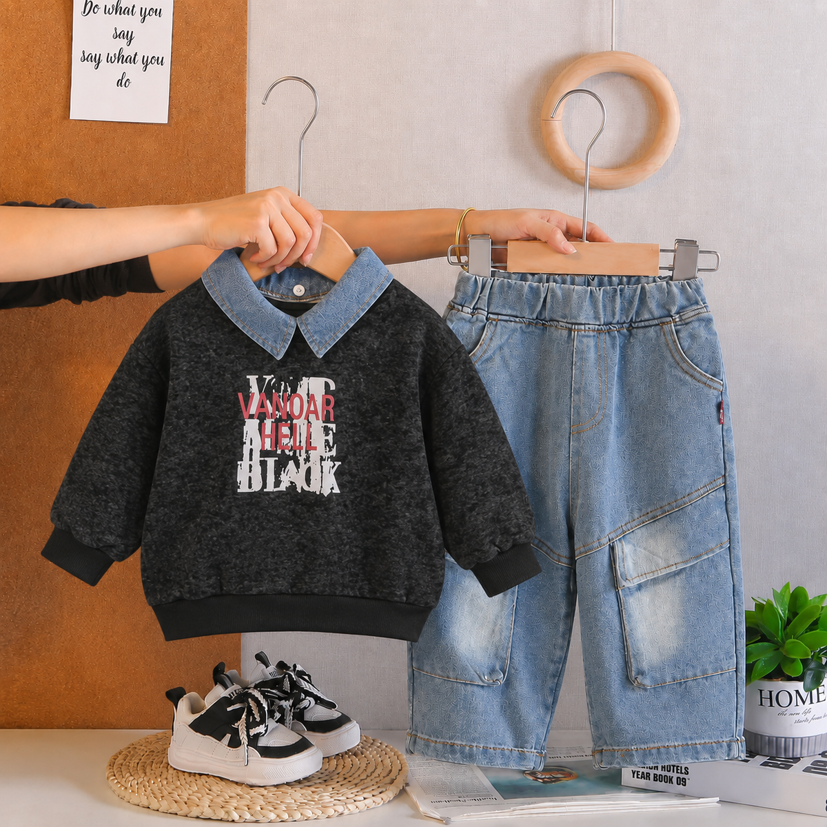 Boys Imported Black Cord Set [BT-3K-5365] [1-6 Years]