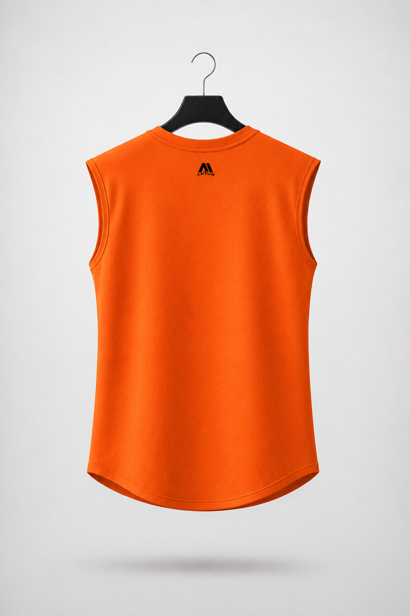 Orange Drop Shoulder Sleeveless