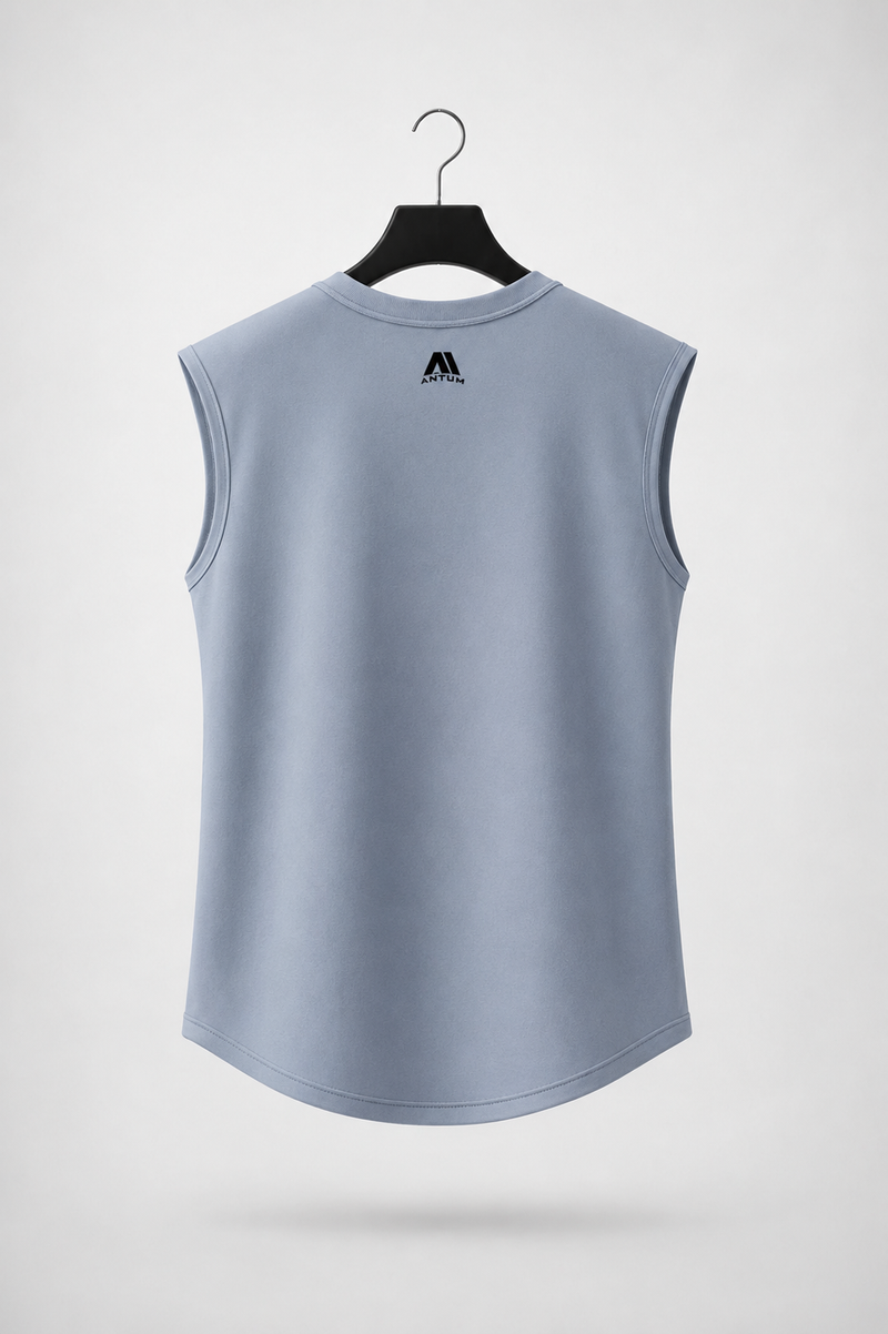 Ash grey  Drop Shoulder Sleeveless
