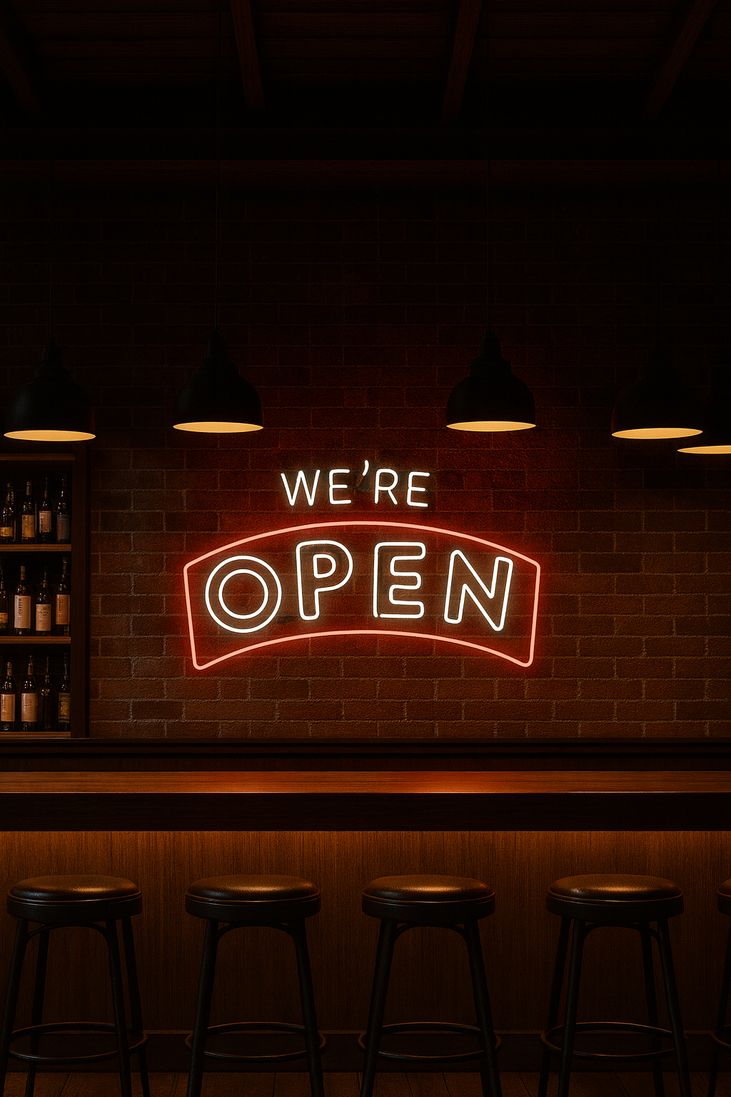We're Open Neon Sign (Red) (10x18 Inches) | Neon Signs India — Image 1