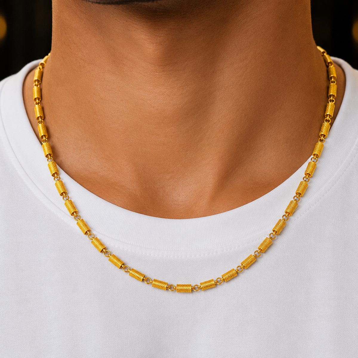 Handcrafted Rolling Chain Gold Men Anti-Tarnish UniqueJewels India