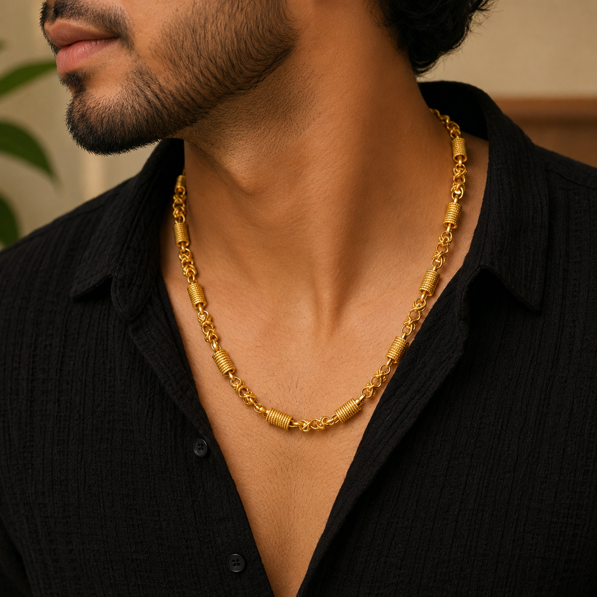 Rolling Chain Medium 22K Gold Plated Handcrafted Men India