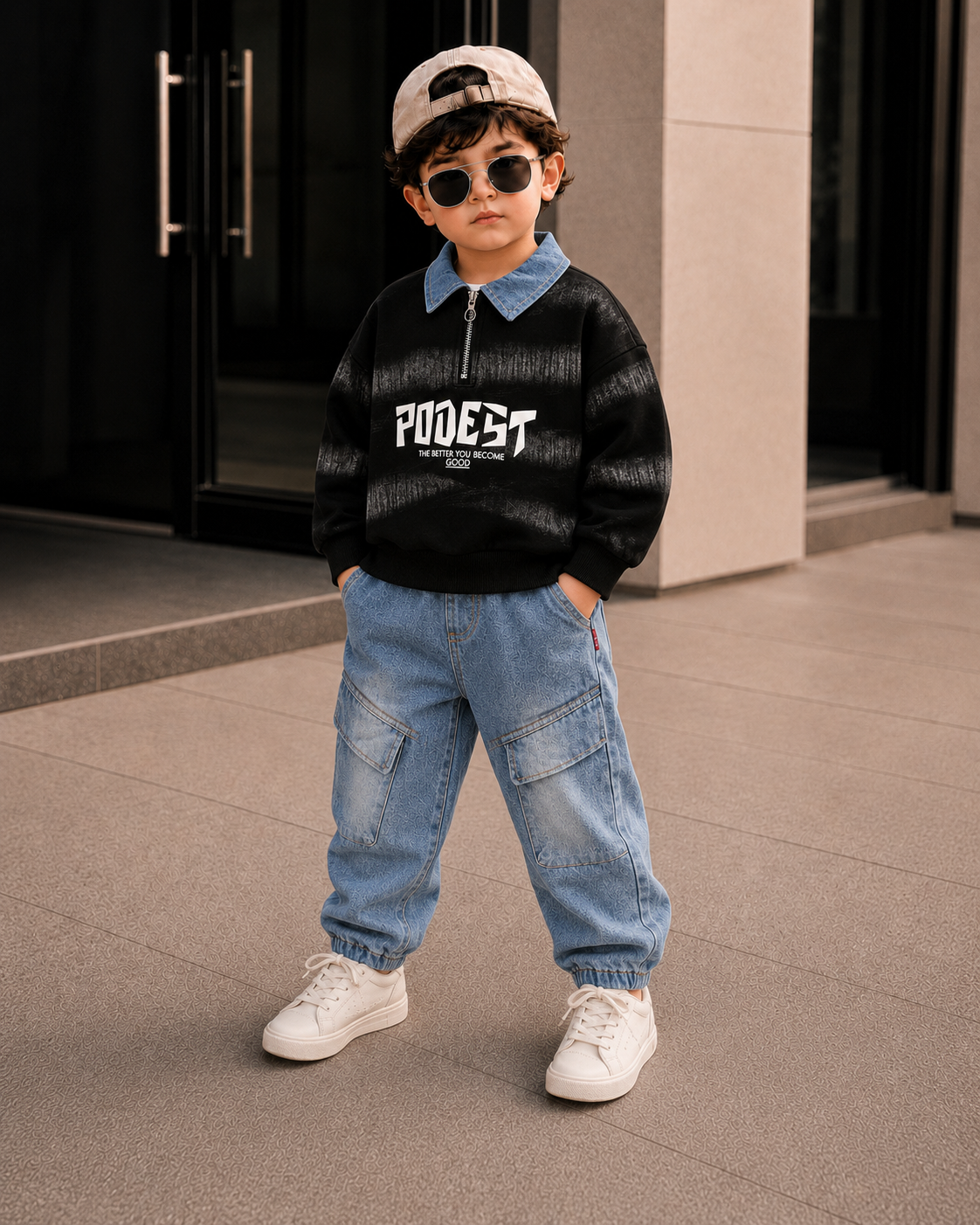 Boys Imported Black Cord Set [BT-5K-8451] [1-6 Years]