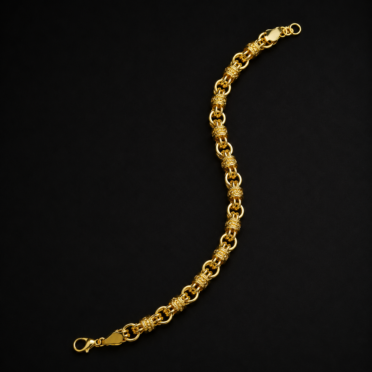 Gold PVD Rolling Bracelet Men Stylish Daily Wear UniqueJewels