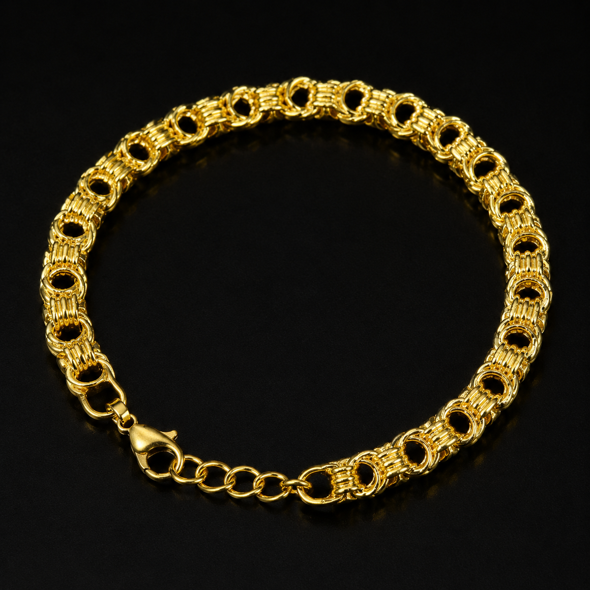 Box Design Bracelet 22K Gold PVD Water-Resistant Men India