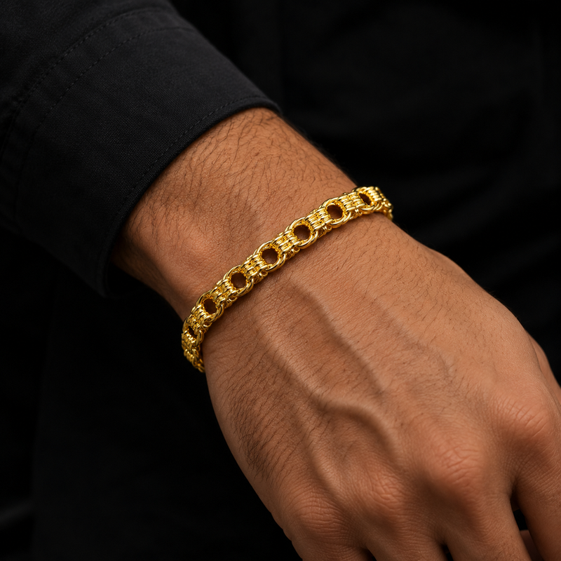 Gold PVD Box Bracelet Men Daily Wear Anti-Tarnish India