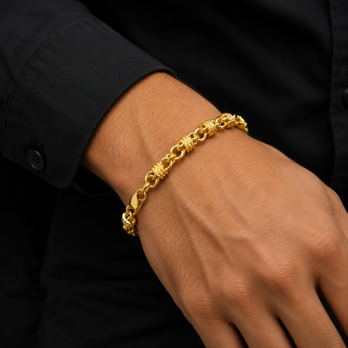 Limited Edition Gold Bracelet Men 22K PVD Daily Wear India