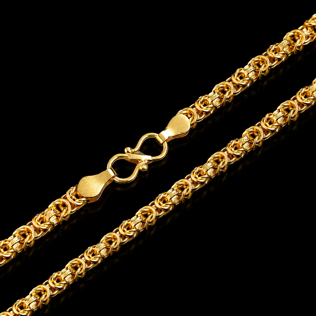 Handcrafted Majestic Byzantine Chain for Men – 22K Gold Plated, Anti-Tarnish-3