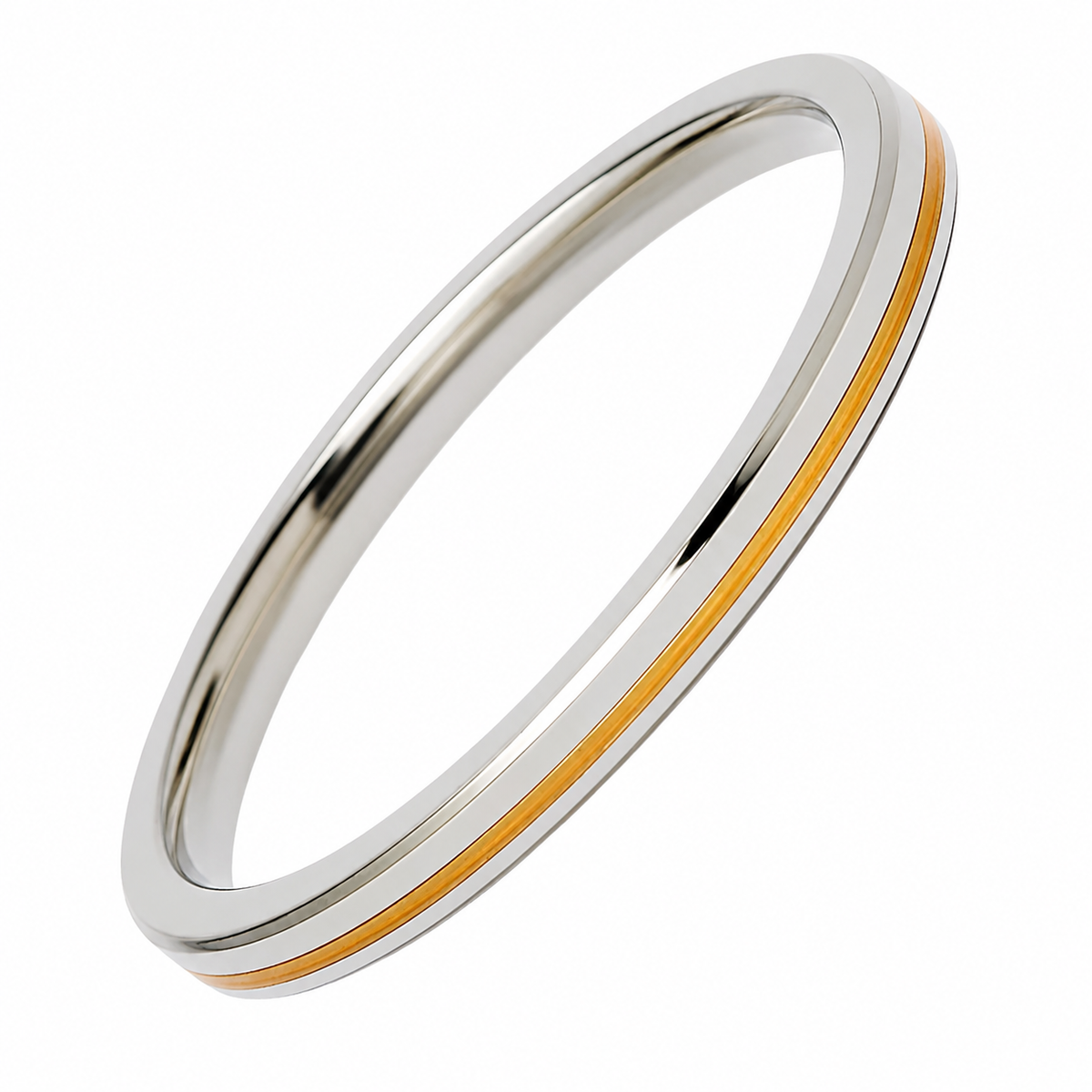 Modern Brass-Line Steel Kada Men UniqueJewels.in India