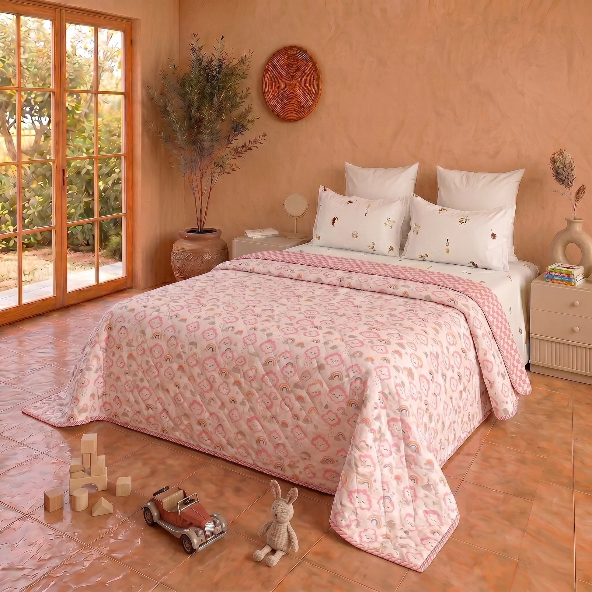 Premium Cotton Bedsheet & Baby Dohar Combo Set-1