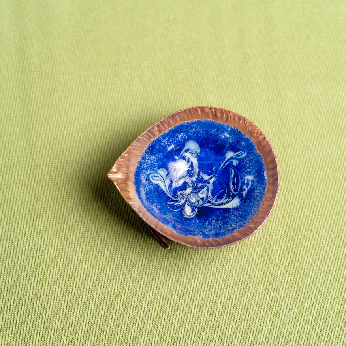 Copper Enamel Spring Diya (Set of 2) - Decorative Copper Diya-4