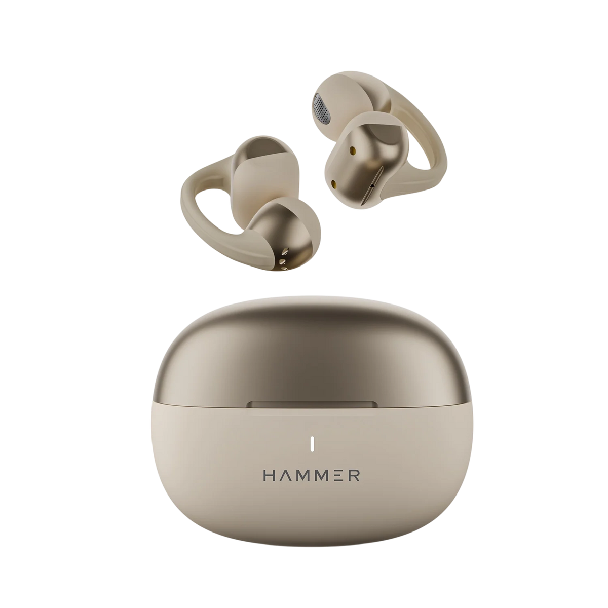 Hammer Aura Air OWS Wireless Open-Ear Earbuds | Clip-On Design | Feather-Light | ENC Quad Mic - Champagne Gold-2
