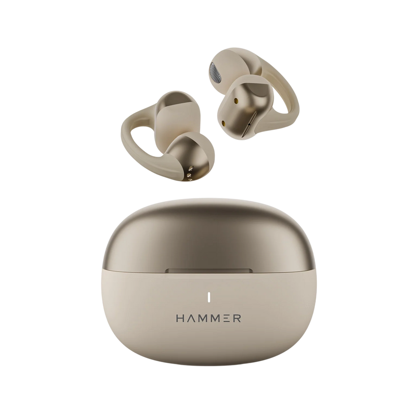 Hammer Aura Air OWS Wireless Open-Ear Earbuds | Clip-On Design | Feather-Light | ENC Quad Mic - Champagne Gold-2