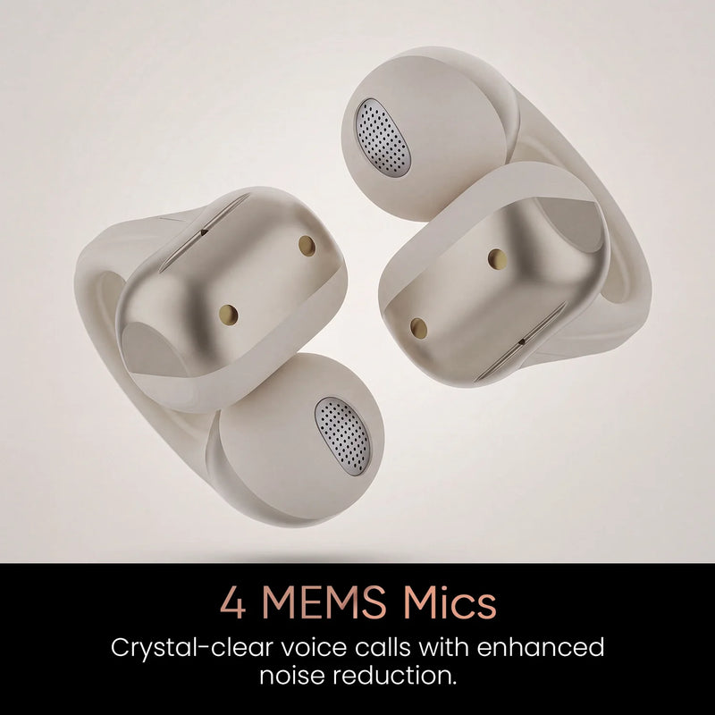 Hammer Aura Air OWS Wireless Open-Ear Earbuds | Clip-On Design | Feather-Light | ENC Quad Mic - Champagne Gold-8