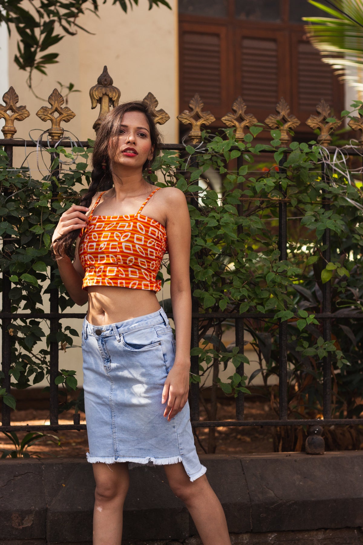 Cotton Crop Top In Batik Print • Unusual Shapes-11