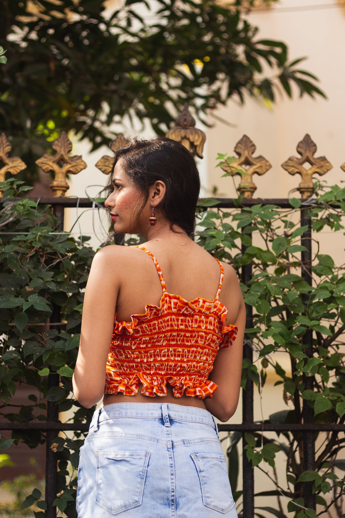 Cotton Crop Top In Batik Print • Unusual Shapes-12