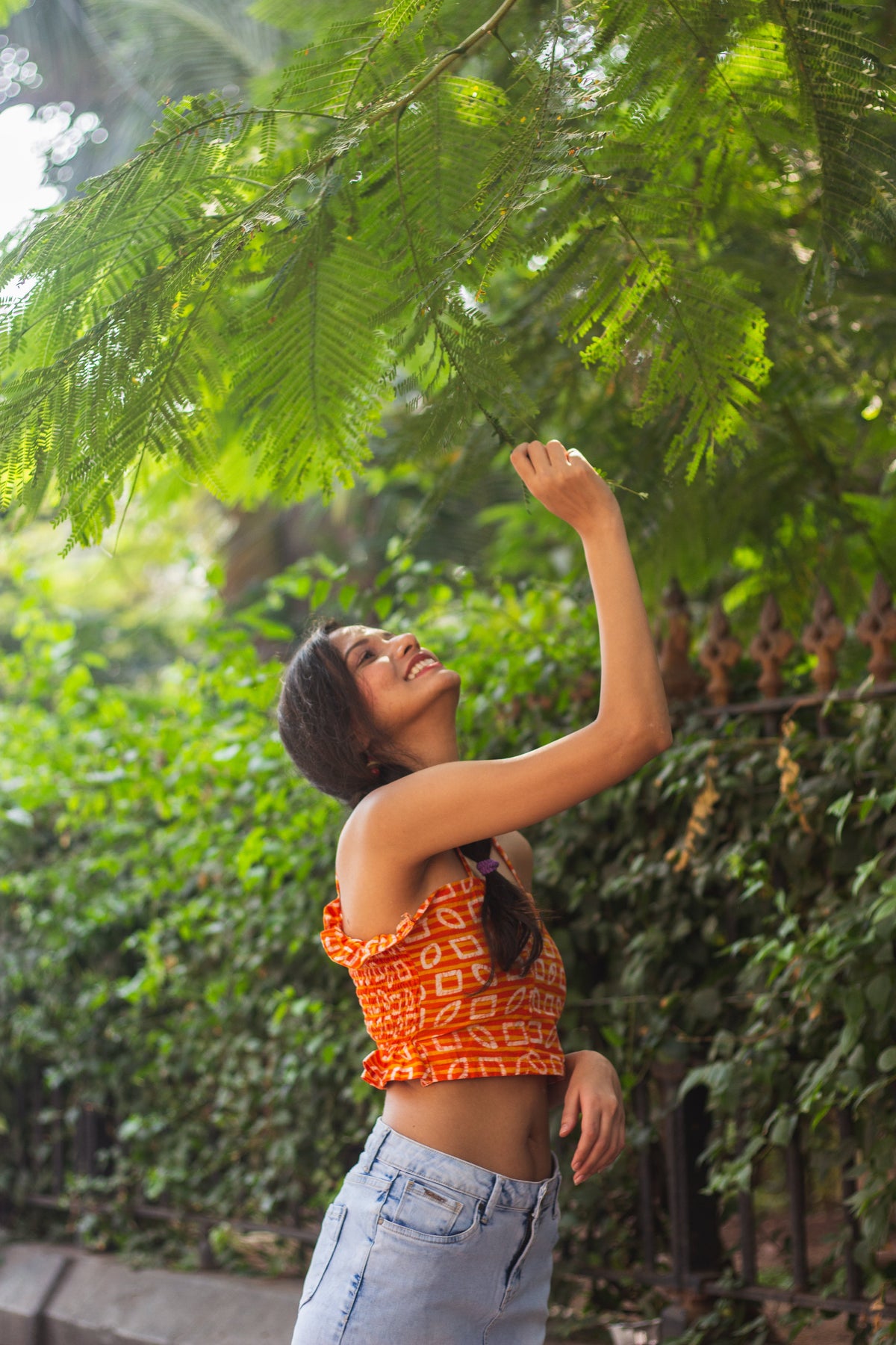 Cotton Crop Top In Batik Print • Unusual Shapes-5
