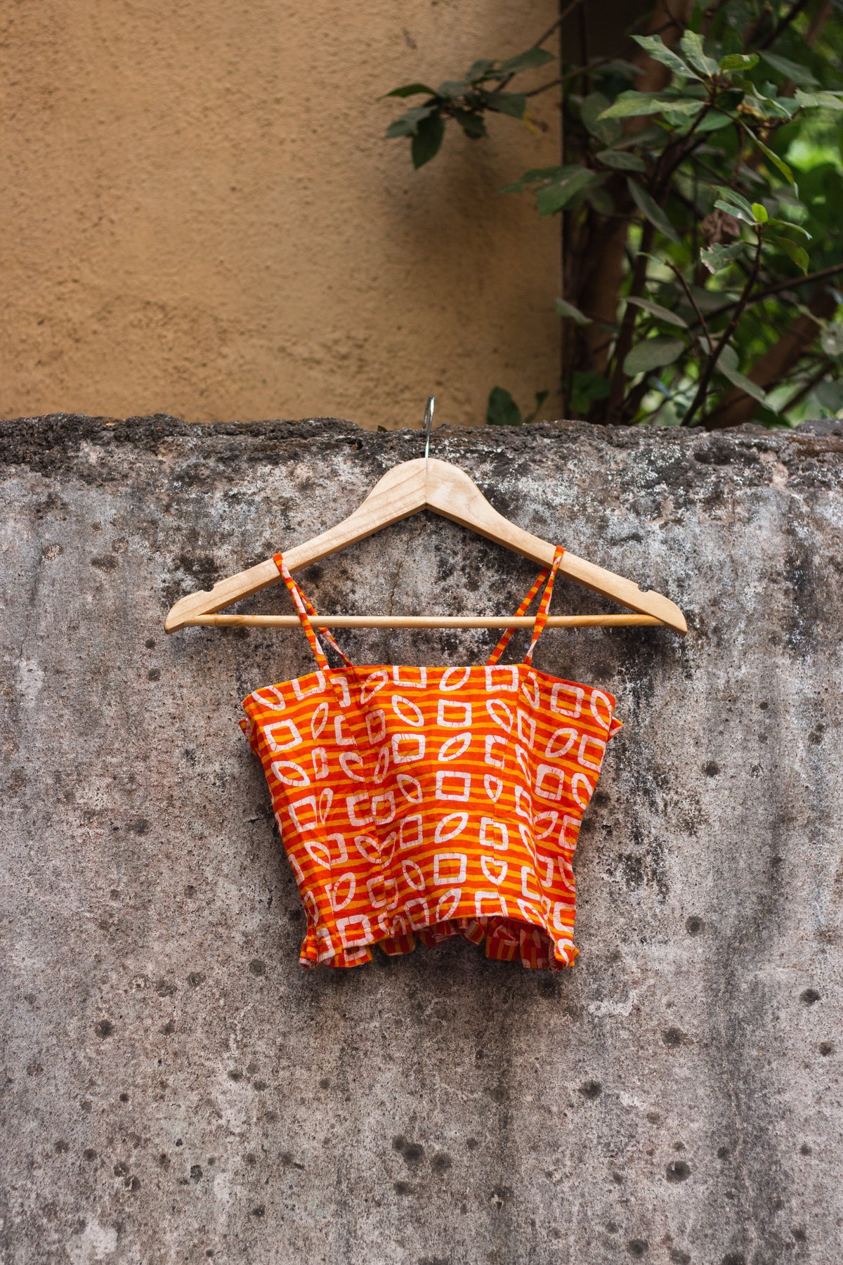Cotton Crop Top In Batik Print • Unusual Shapes-8
