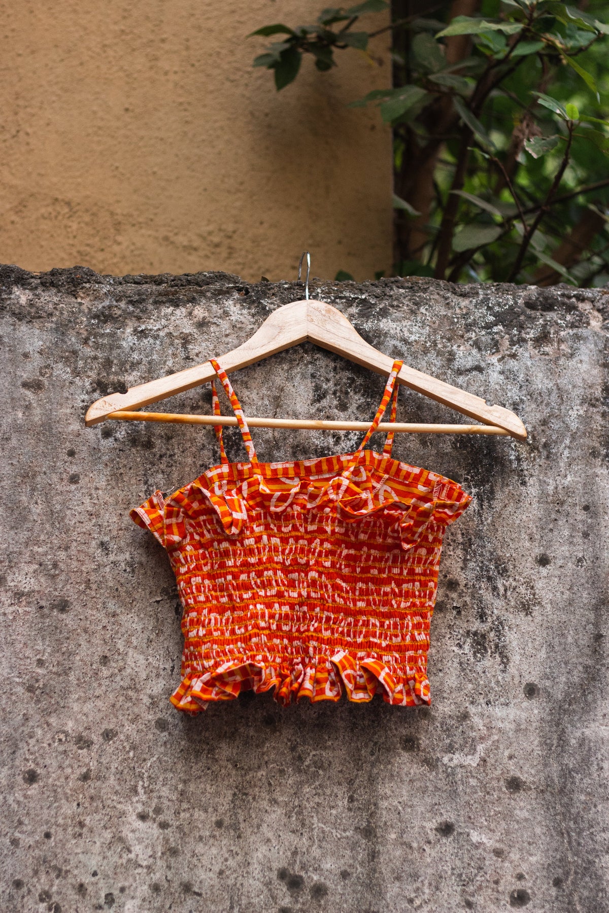 Cotton Crop Top In Batik Print • Unusual Shapes-9
