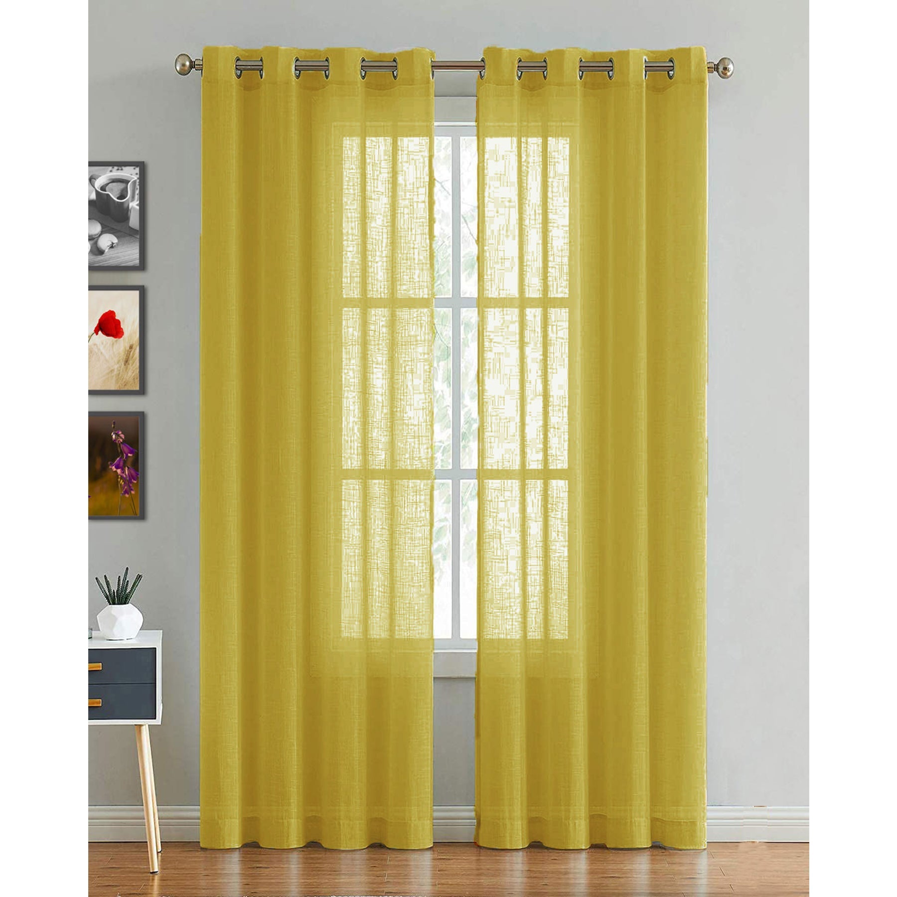 Fort Absolute - Yellow Sheer Curtain-1