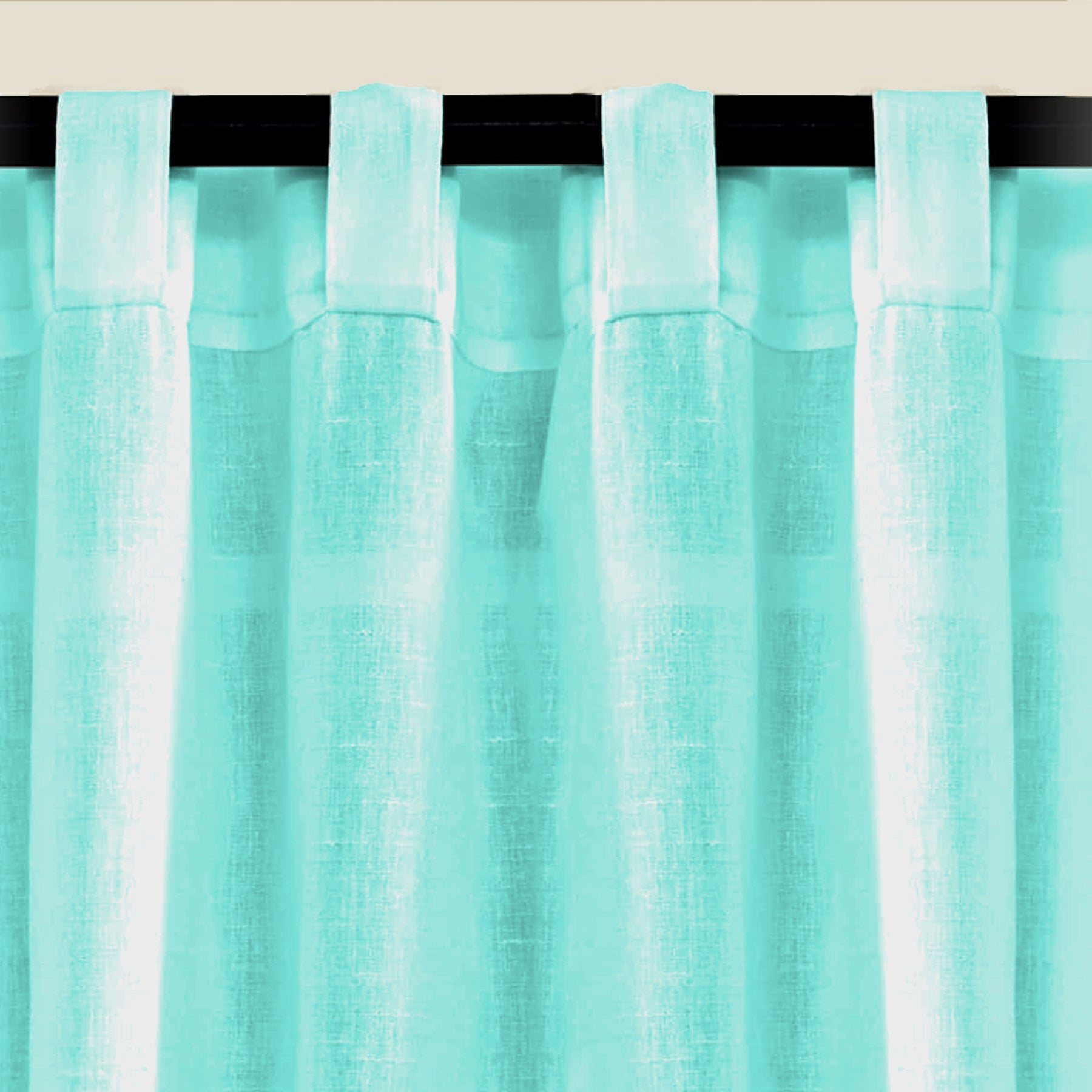 Fort Absolute - Back Tab Solid Sheer Curtain (Celeste)-2