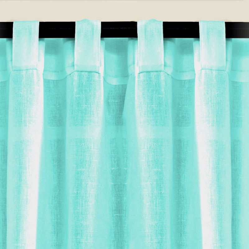 Fort Absolute - Back Tab Solid Sheer Curtain (Celeste)-2