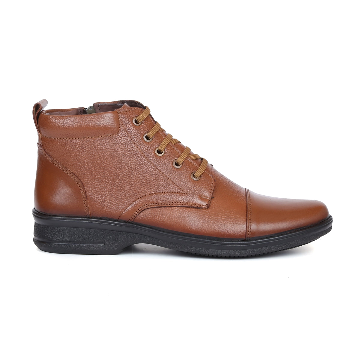 Mens Leather Zip Up Boots | D-045