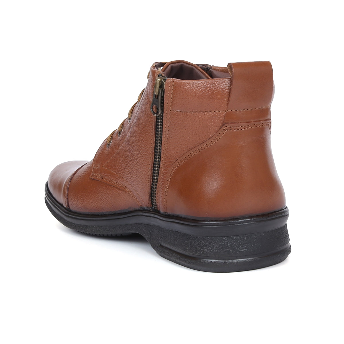 Mens Leather Zip Up Boots | D-045