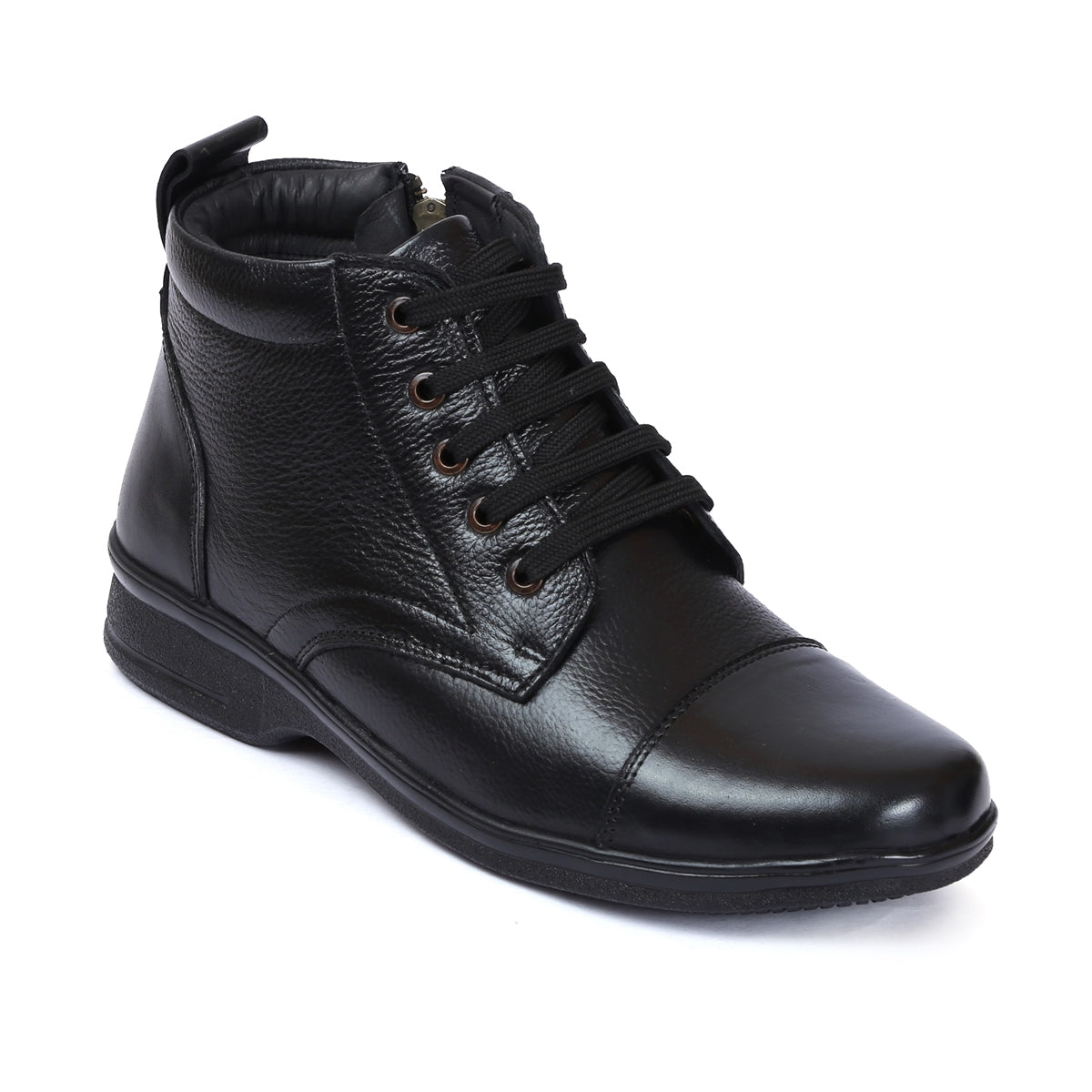 Mens Leather Zip Up Boots | D-045