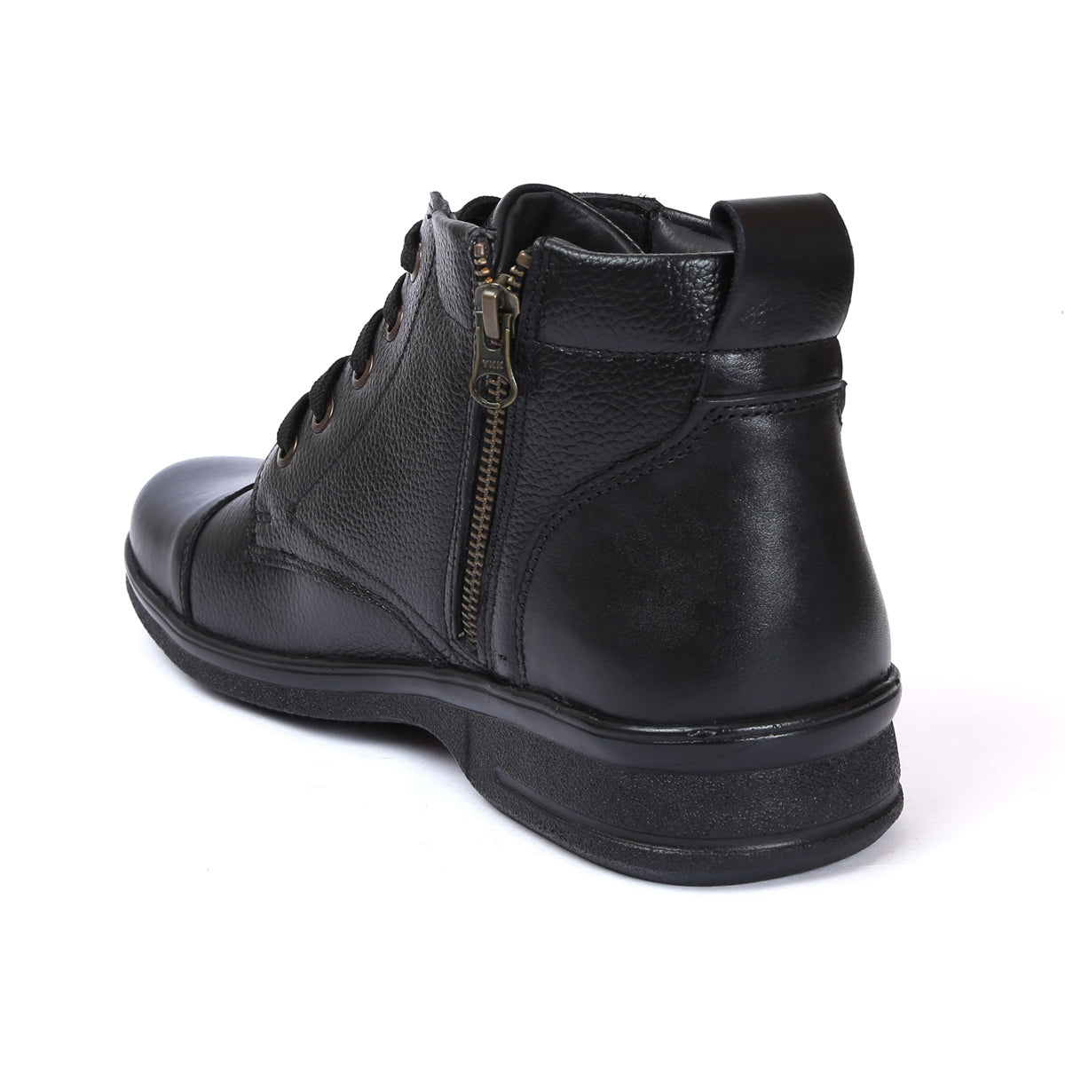 Mens Leather Zip Up Boots | D-045
