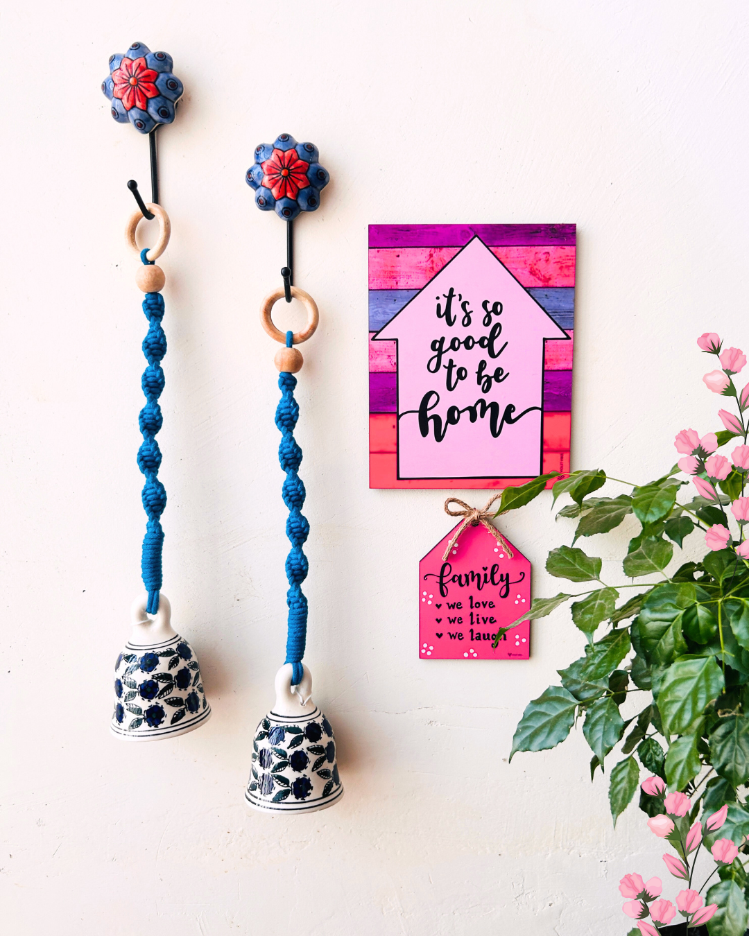 Easy Decor Bell Combos | Quotes with macrame ceramic bells