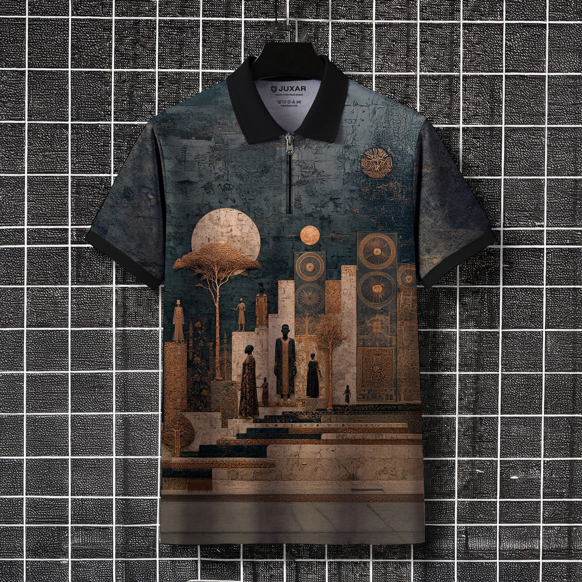 GOLDEN EMPIRE ZIPPER POLO T-SHIRT