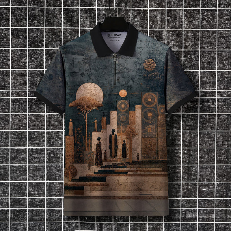 GOLDEN EMPIRE ZIPPER POLO T-SHIRT