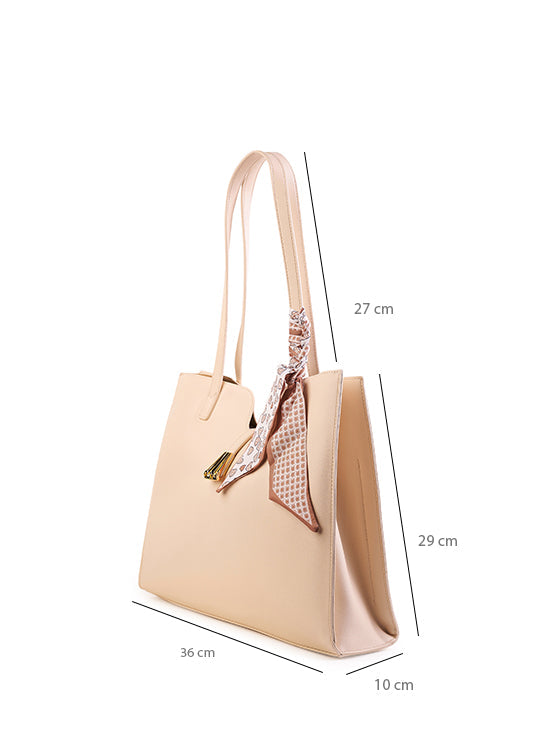 Culge Chicago "The Loop" Sculpted Office Tote – Alabaster Silk-8