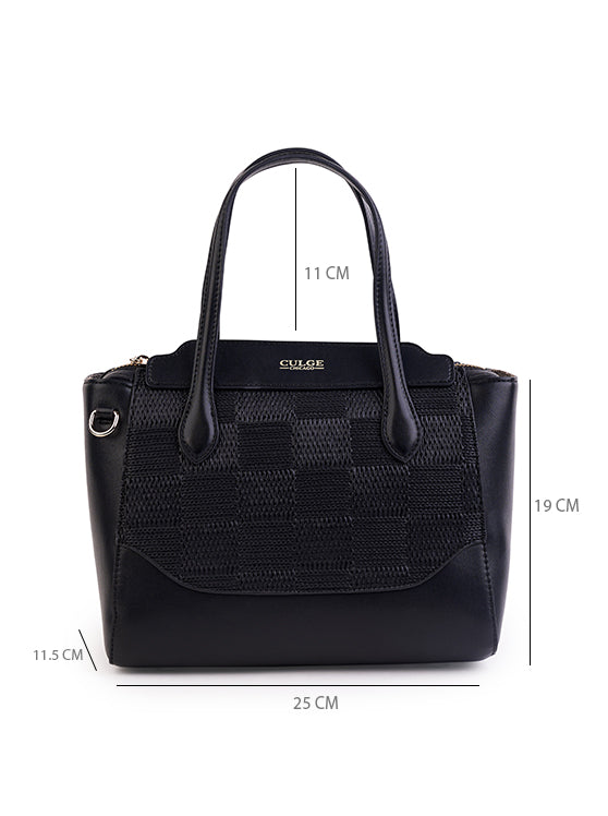 Culge Chicago "The Millennium" Checker-Mesh Satchel – Matte Onyx-5